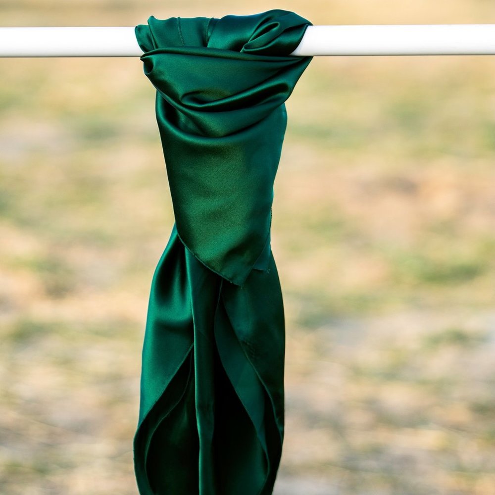 Green Silk Wild Rag Scarf